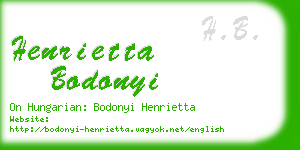 henrietta bodonyi business card